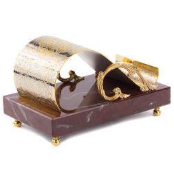 Настольная подставка для смартфона "Герб России" камень яшма Златоуст