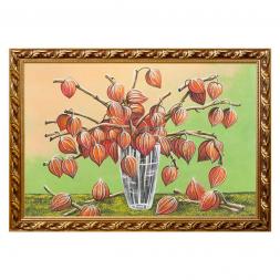 Натюрморт "Букет" багет 46х66 см, каменная крошка