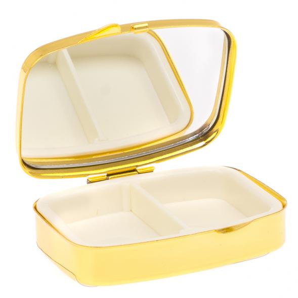 Таблетница на 2 отсека камень авантюрин цвет золото 125581