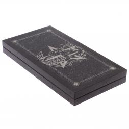 Нарды с гравировкой &amp;quot;Танк / Роза ветров&amp;quot; из гранита