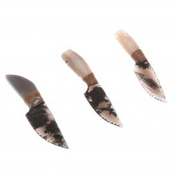 Нож каменный из обсидиана рукоять агат 20х4х2 см