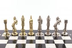 Шахматы &amp;quot;Ренессанс&amp;quot; доска 36х36 см мрамор фигуры цвет золото / серебро