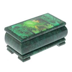 Шкатулка &amp;quot;Хозяйка медной горы. Малахит&amp;quot; из змеевика 16х8х7,5 см