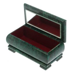 Шкатулка &amp;quot;Хозяйка медной горы. Малахит&amp;quot; из змеевика 16х8х7,5 см