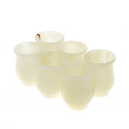 Стопки для водки 20 мл из белого оникса 3,9х4,5 см в коробке (1,5х2)