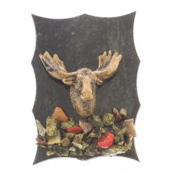 Магнит "Лось" камень змеевик