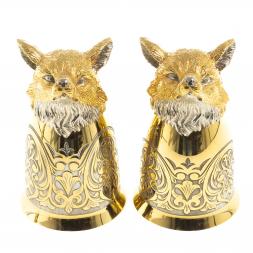 Подарочный набор &amp;quot;Лиса&amp;quot; фляжка и 2 стопки перевертыша Златоуст