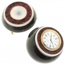 Настольные часы &amp;quot;Шар Антистресс&amp;quot; из черного змеевика 10 см