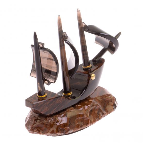 Сувенир &amp;quot;Парусник&amp;quot; из коричневого обсидиана 126253
