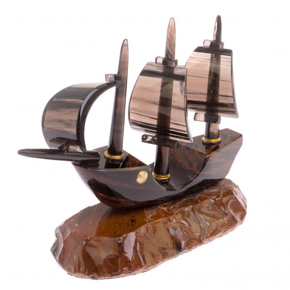Сувенир &amp;quot;Парусник&amp;quot; из коричневого обсидиана 126253