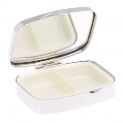 Таблетница на 2 отделения камень содалит цвет серебро