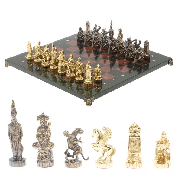 Шахматы &amp;quot;Шахерезада&amp;quot; доска 40х40 см лемезит змеевик 127258