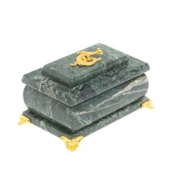 Шкатулка с зеркалом на ножках шабровский змеевик 10х7х6 см