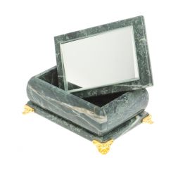 Шкатулка с зеркалом на ножках шабровский змеевик 10х7х6 см