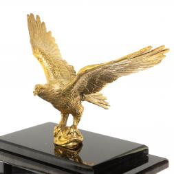 Настольные часы "Орел"из черного обсидиана