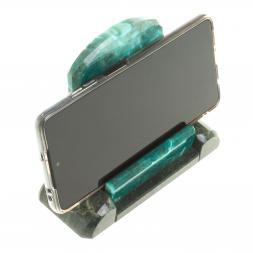 Подставка для телефона из темно-зеленого змеевика