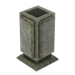 Карандашница с накладками из шабровского змеевика 7х7х10,5 см