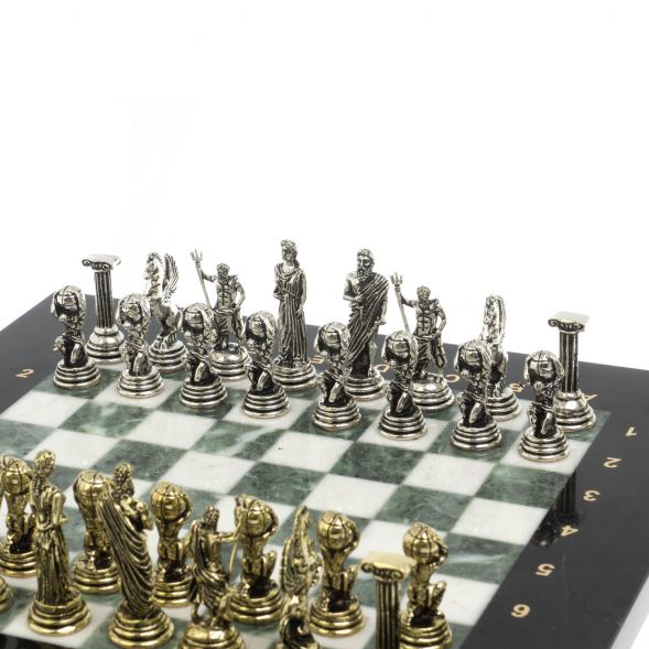 Шахматы настольные &amp;quot;Атлас&amp;quot; из мрамора и змеевика 28х28 см 127738