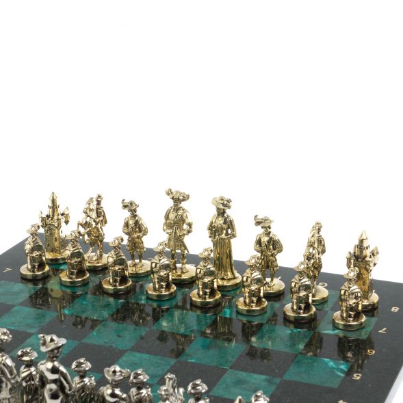 Шахматы &amp;quot;Средневековье&amp;quot; доска 44х44 см / шабровский змеевик 127967