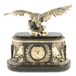 Каминные часы из нефрита с бронзой &amp;quot;Благородный орел&amp;quot;
