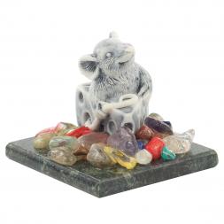 Сувенир из мрамолита &amp;quot;Крыса с сыром&amp;quot;