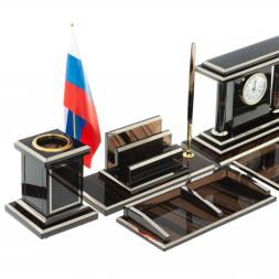 Письменный набор "Кабинетный" из чёрного обсидиана