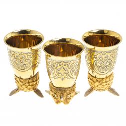 Подарочный набор &amp;quot;Филин&amp;quot; фляжка и 3 стопки перевертыша Златоуст