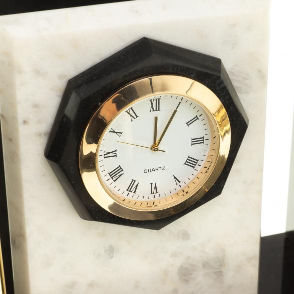 Письменный набор &amp;quot;Канцелярский&amp;quot; с часами камень мрамор 124046