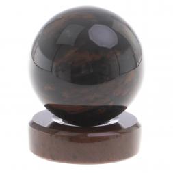Шар из обсидиана 7,5 см коричневый на круглой подставке