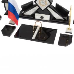 Настольный набор &amp;quot;Орел&amp;quot; из мрамора с бюваром и лотком А4