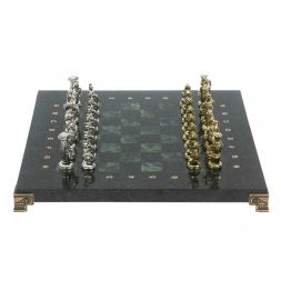 Шахматы "Царь Леонид" доска 28х28 см шабровский змеевик