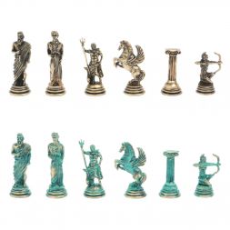 Шахматы &amp;quot;Римские лучники&amp;quot; фигуры бронза / патина 28х28 см из лемезита