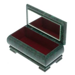 Шкатулка &amp;quot;Хозяйка медной горы. Малахит&amp;quot; из змеевика 16х8х7,5 см