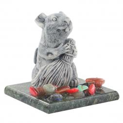 Сувенир из мрамолита &amp;quot;Крыса с веником&amp;quot;