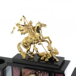 Настольный набор &amp;quot;Георгий Победоносец&amp;quot; из родонита