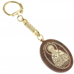 Брелок-оберег с молитвой &amp;quot;Св. Геннадий Царьградский&amp;quot; камень обсидиан