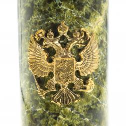 Настольные часы "Корона" камень змеевик бронза