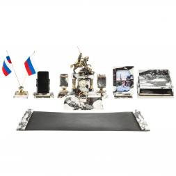 Письменный набор "Георгий Победоносец" из мрамора