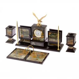 Письменный прибор "Орел" камень офиокальцит