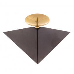 Подсвечник треугольный &amp;quot;Ящерица на горке&amp;quot; прямая из черного змеевика