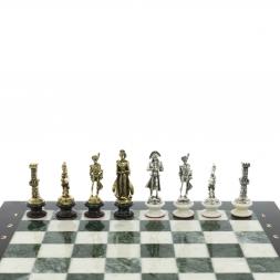 Шахматы &amp;quot;Отечественная война 1812 г.&amp;quot; на подставках доска 40х40 см мрамор змеевик