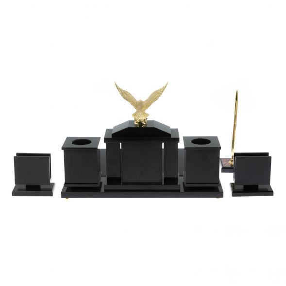 Настольный набор &amp;quot;Орел&amp;quot; из родонита 128962