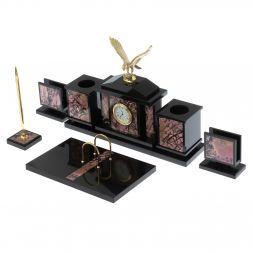 Настольный набор &amp;quot;Орел&amp;quot; из родонита