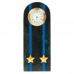 Часы-погон "Подполковник МЮ" камень змеевик