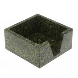 Лоток для бумаг &amp;quot;Кубарик&amp;quot; из светлого змеевика 11х11х5,5 см