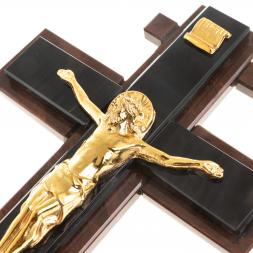 Крест настенный &amp;quot;Распятие&amp;quot; камень обсидиан