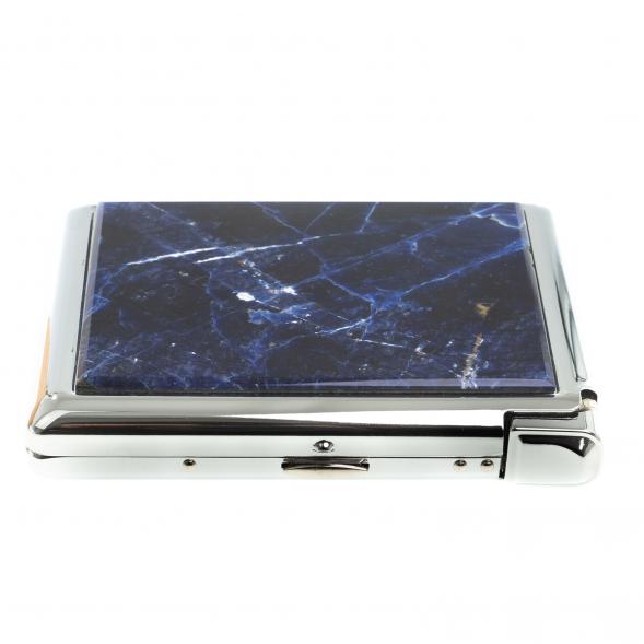Портсигар на 20 сигарет с зажигалкой камень содалит 123426