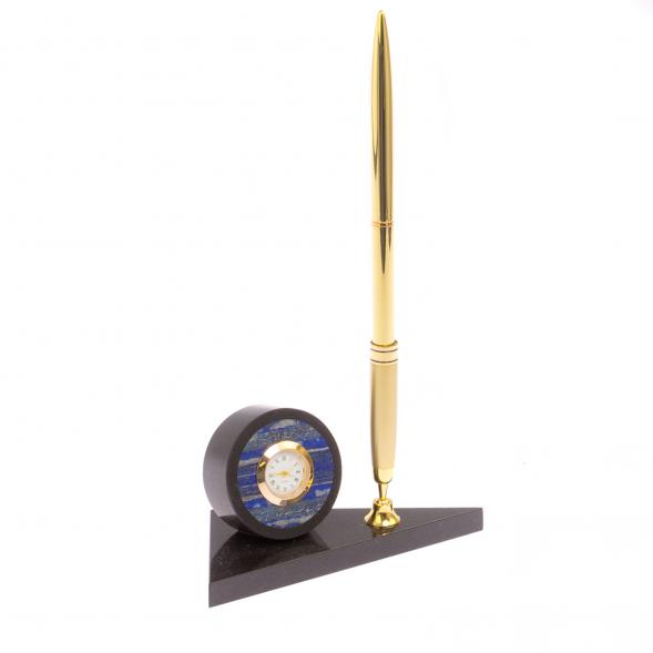 Сувенирные часы с ручкой камень лазурит 125117