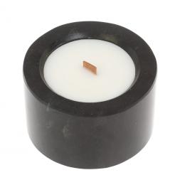 Свеча круглая из черного змеевика 7,3х7,3х4,5 см