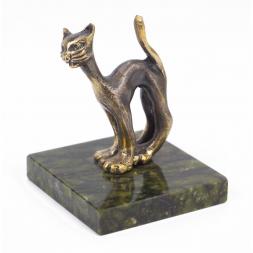 Статуэтка "Мартовский кот" из бронзы и змеевика